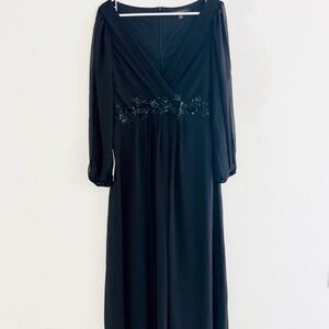 Ever Pretty Black Gothic Sequin Floral Embroidered Maxi Gown 14